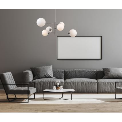 ITALUX - Pendelkrona EVORA 6xG9/5W/230V nickel