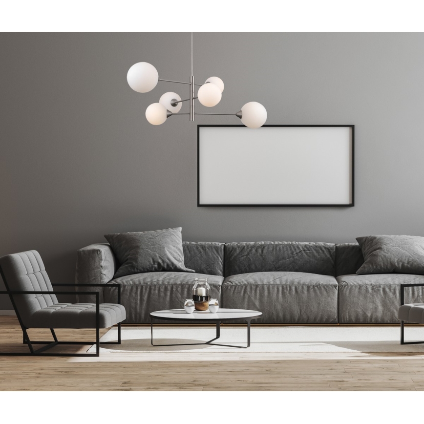 ITALUX - Pendelkrona EVORA 6xG9/5W/230V nickel