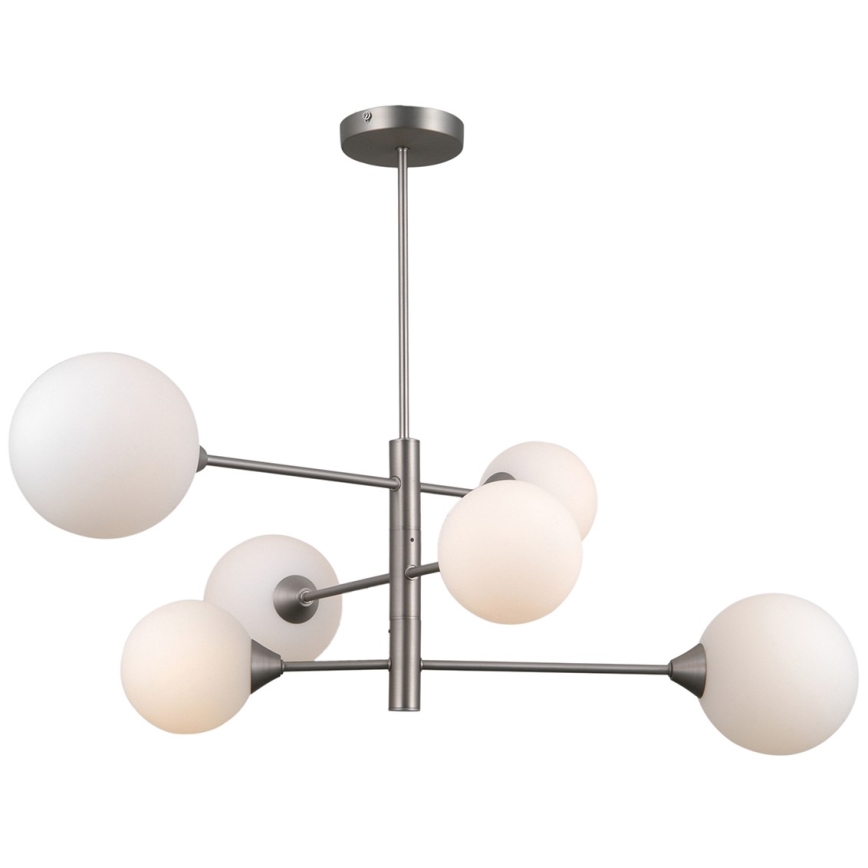 ITALUX - Pendelkrona EVORA 6xG9/5W/230V nickel