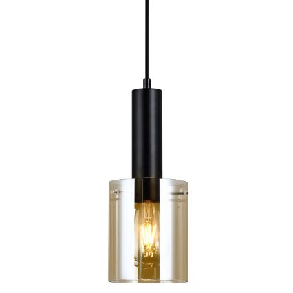 ITALUX - Ljuskrona med textilsladd SARDO 1xE27/40W/230V svart/guld