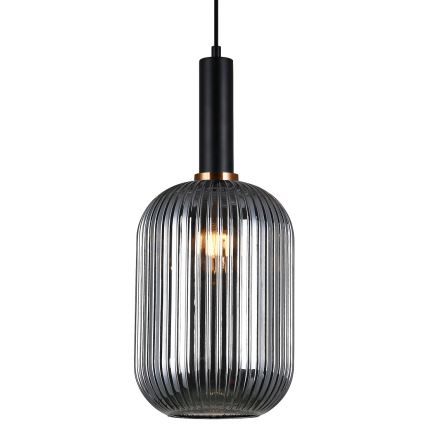 ITALUX - Ljuskrona med textilsladd ANTIOLA 1xE27/40W/230V diameter 20 cm svart