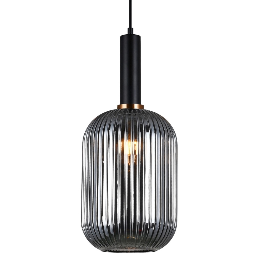 ITALUX - Ljuskrona med textilsladd ANTIOLA 1xE27/40W/230V diameter 20 cm svart