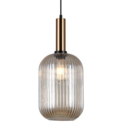 ITALUX - Ljuskrona med textilsladd ANTIOLA 1xE27/40W/230V diameter 20 cm brons