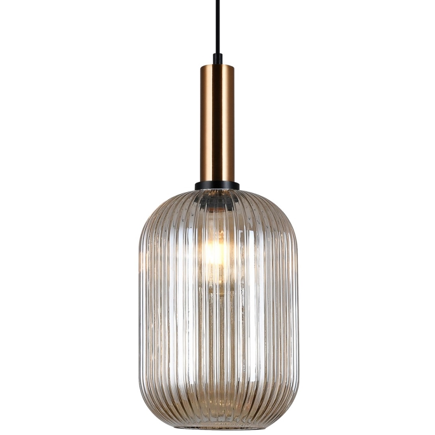 ITALUX - Ljuskrona med textilsladd ANTIOLA 1xE27/40W/230V diameter 20 cm brons
