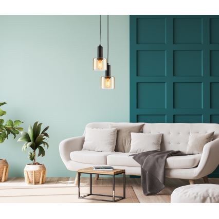 ITALUX - Ljuskrona med textilsladd SANTIA 1xE27/40W/230V