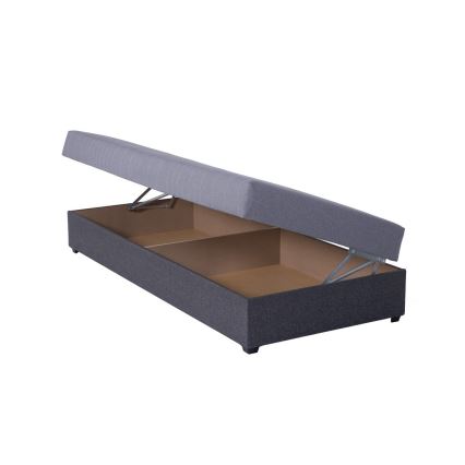 Upphöjd bäddsoffa med förvaringsutrymme JACOB XL, maxvikt 130 kg, 90x200 cm, grå