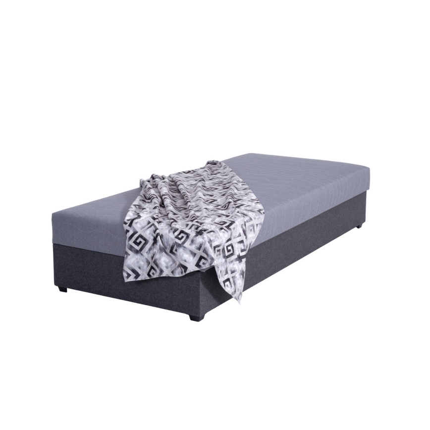 Upphöjd bäddsoffa med förvaringsutrymme JACOB XL, maxvikt 130 kg, 90x200 cm, grå