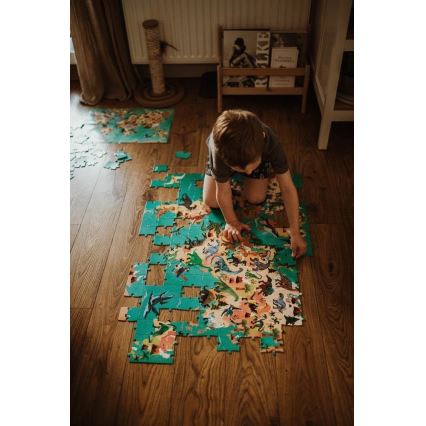 Janod - Children's educational puzzle 200 delar dinosaurier