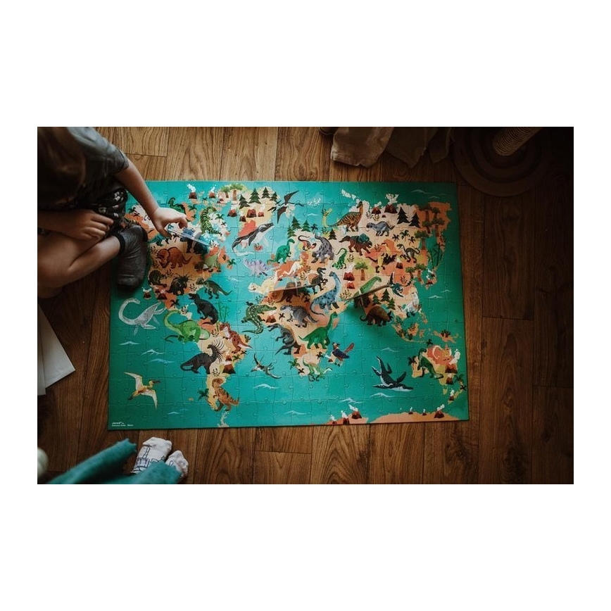 Janod - Children's educational puzzle 200 delar dinosaurier