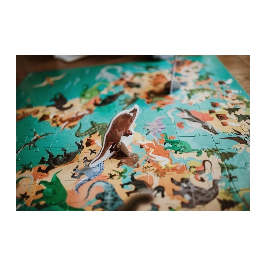 Janod - Children's educational puzzle 200 delar dinosaurier