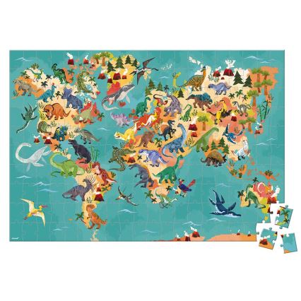 Janod - Children's educational puzzle 200 delar dinosaurier