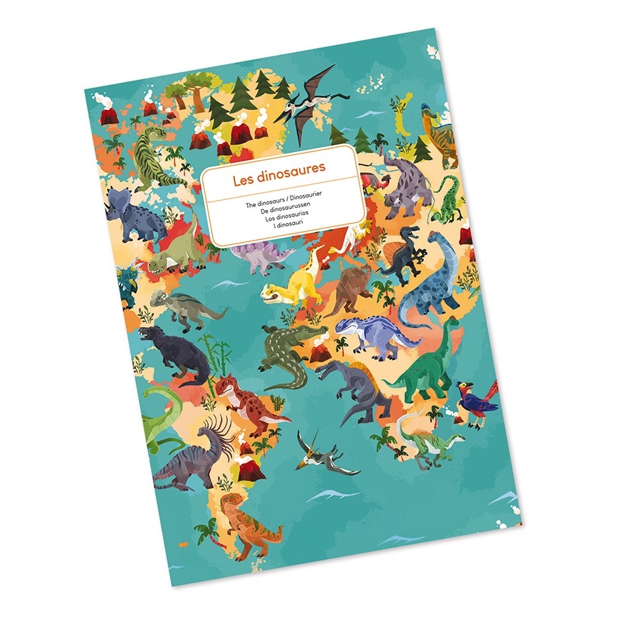 Janod - Children's educational puzzle 200 delar dinosaurier