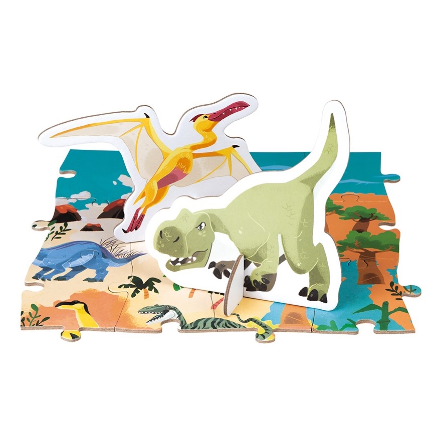 Janod - Children's educational puzzle 200 delar dinosaurier