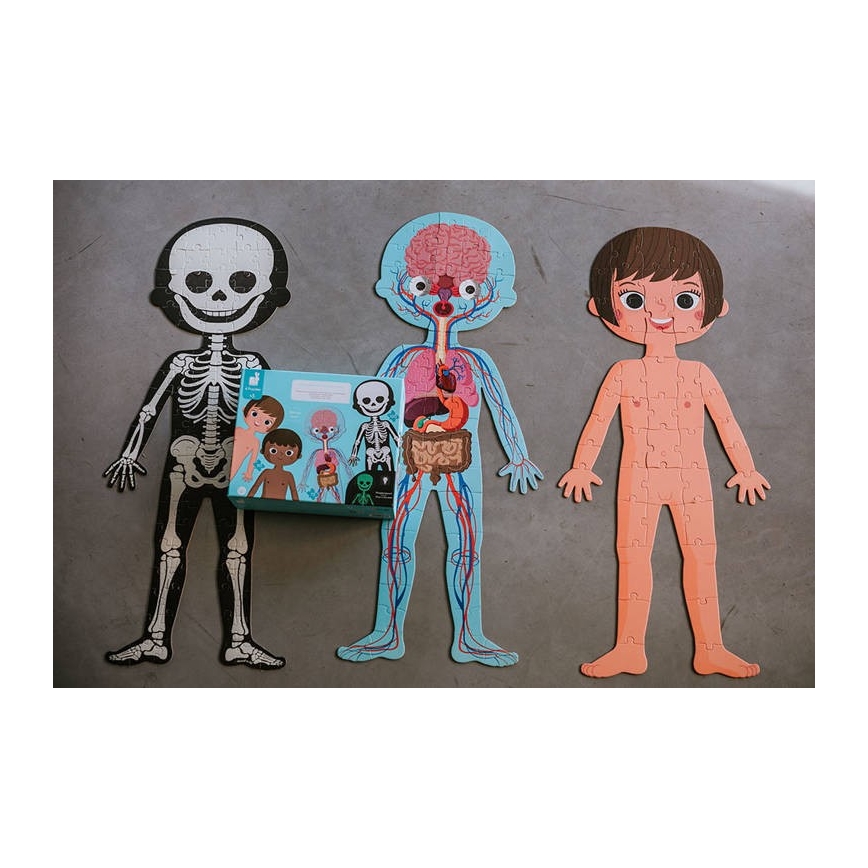 Janod - Children's educational puzzle 225 delar human body
