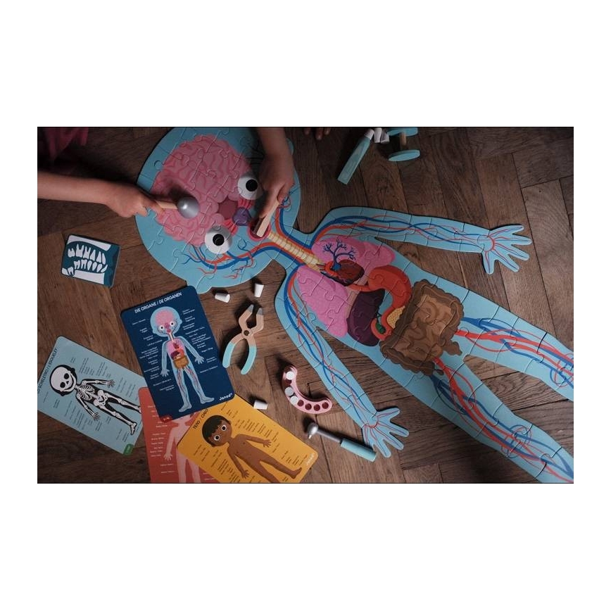 Janod - Children's educational puzzle 225 delar human body