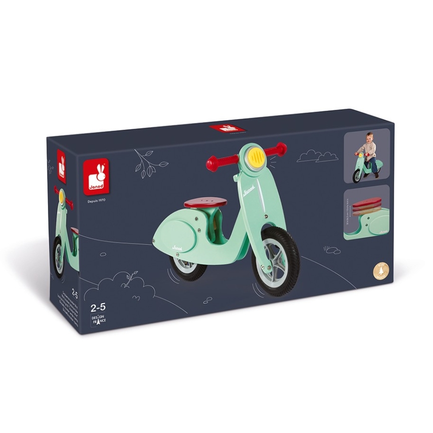 Janod - Children's push bike VESPA grön
