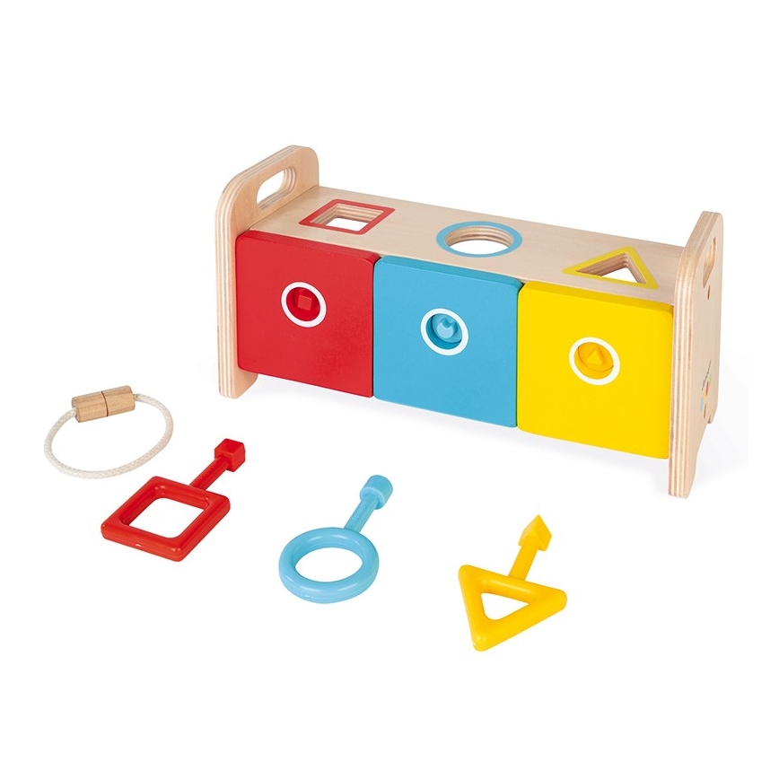 Janod - Interaktiv träleksak MONTESSORI 10 delar