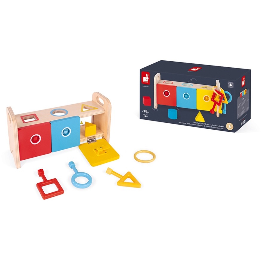 Janod - Interaktiv träleksak MONTESSORI 10 delar