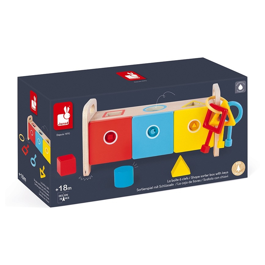 Janod - Interaktiv träleksak MONTESSORI 10 delar