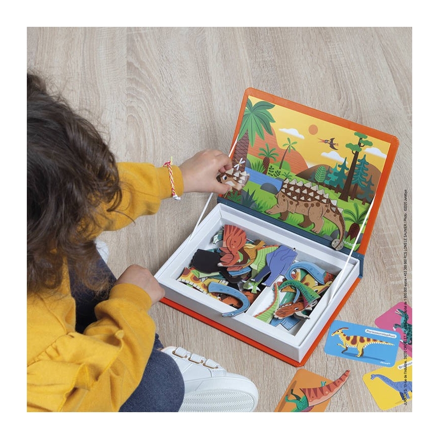 Janod - Magnetiskt interaktivt set MAGNETIBOOK dinosaurier