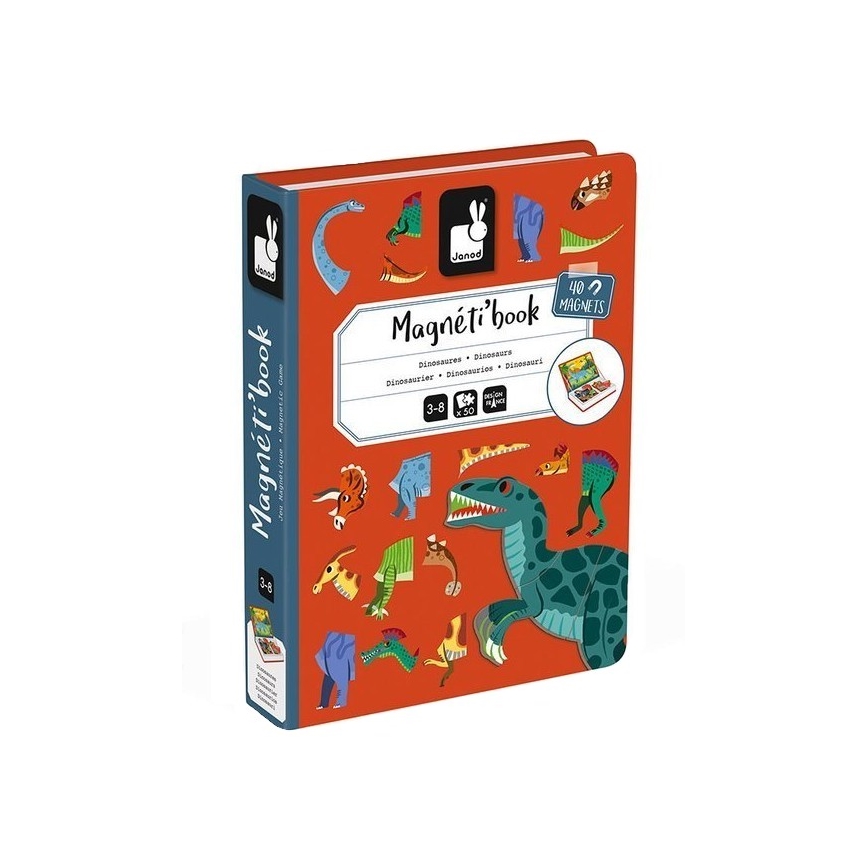 Janod - Magnetiskt interaktivt set MAGNETIBOOK dinosaurier