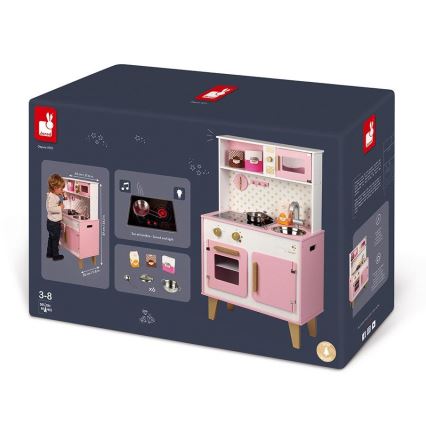 Janod - Träkök med LED-kokplattor CANDY CHIC