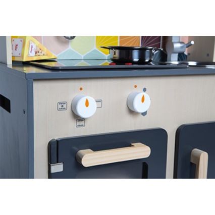 Janod - Träkök med LED-kokplattor MOZAIC 2xLR6