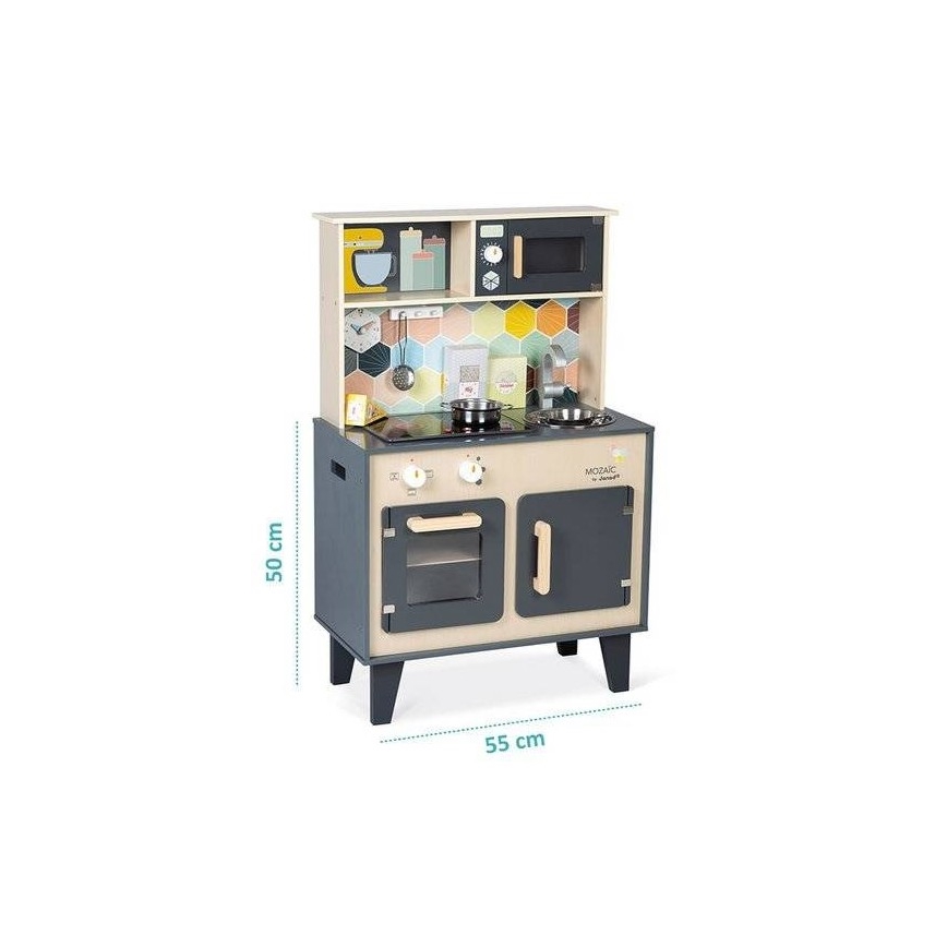 Janod - Träkök med LED-kokplattor MOZAIC 2xLR6