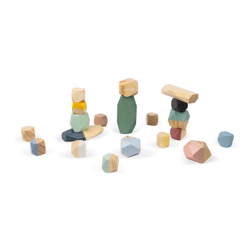 Janod - Wooden blocks SWEET COCOON 20 delar stones