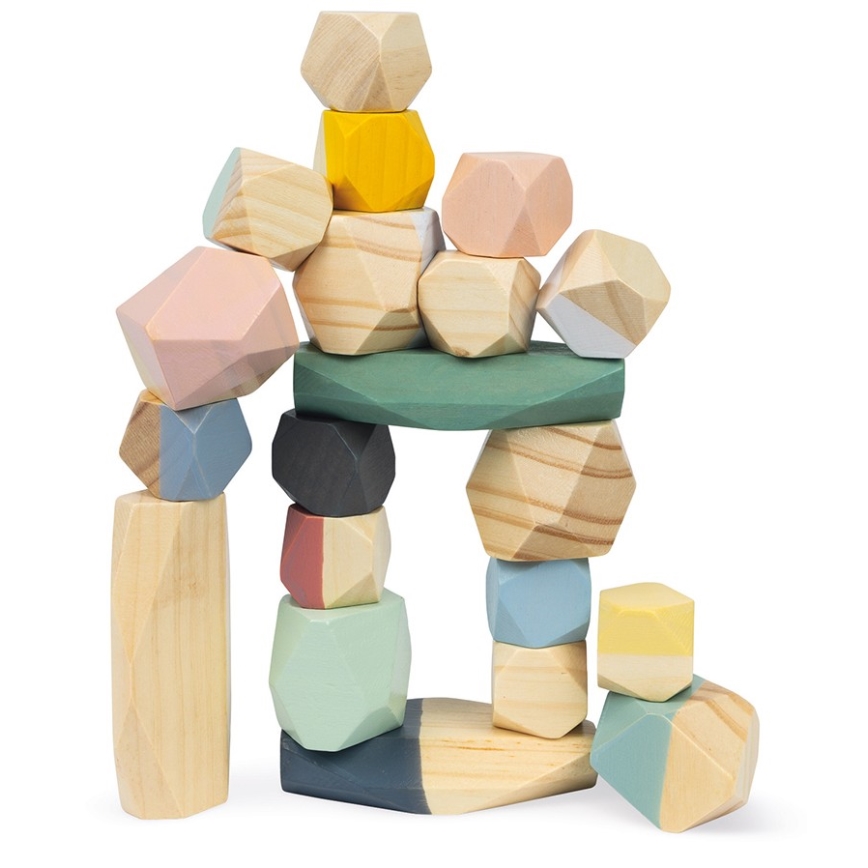 Janod - Wooden blocks SWEET COCOON 20 delar stones