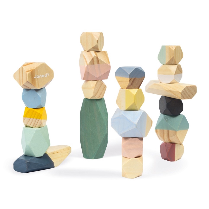 Janod - Wooden blocks SWEET COCOON 20 delar stones
