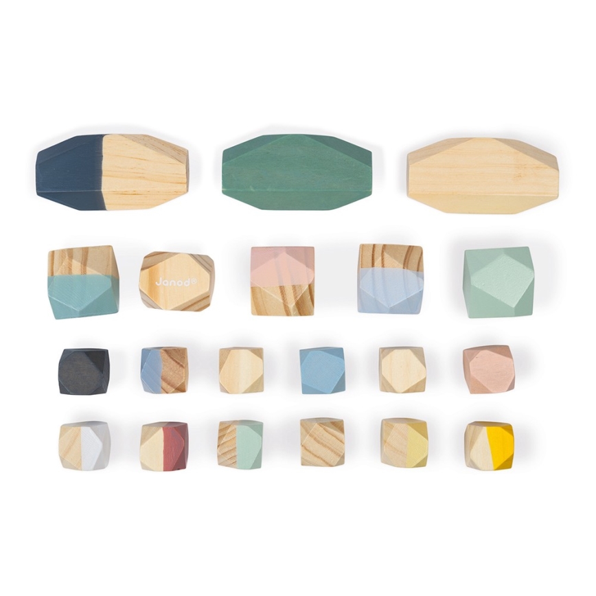 Janod - Wooden blocks SWEET COCOON 20 delar stones