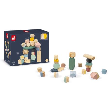 Janod - Wooden blocks SWEET COCOON 20 delar stones