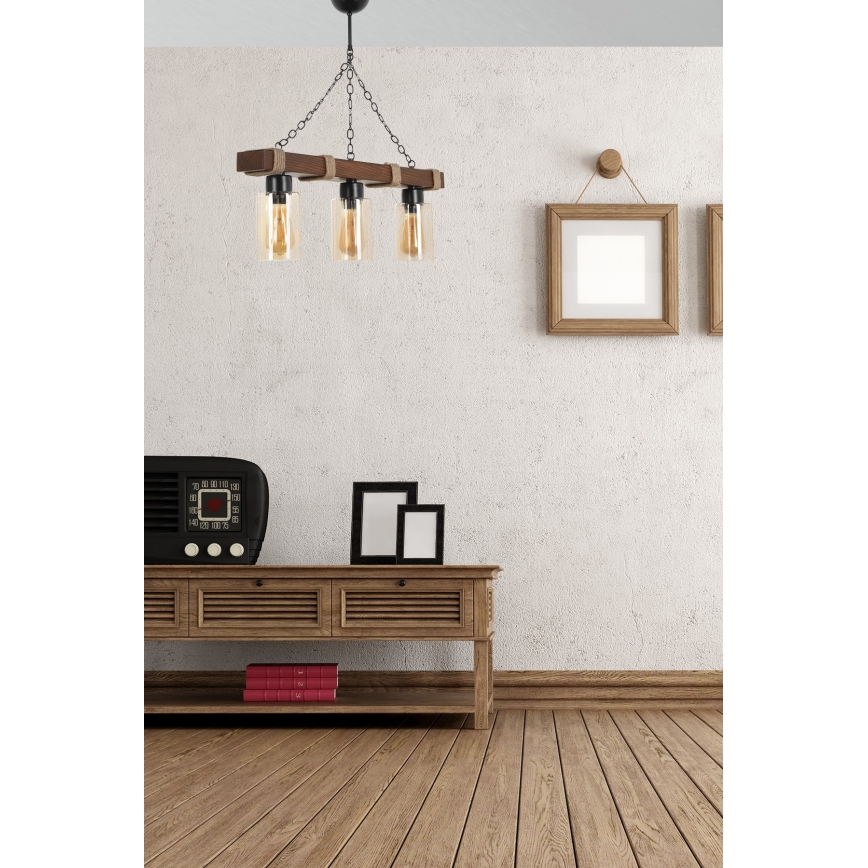 JASMIN 3xE27/40W/230V brun/beige