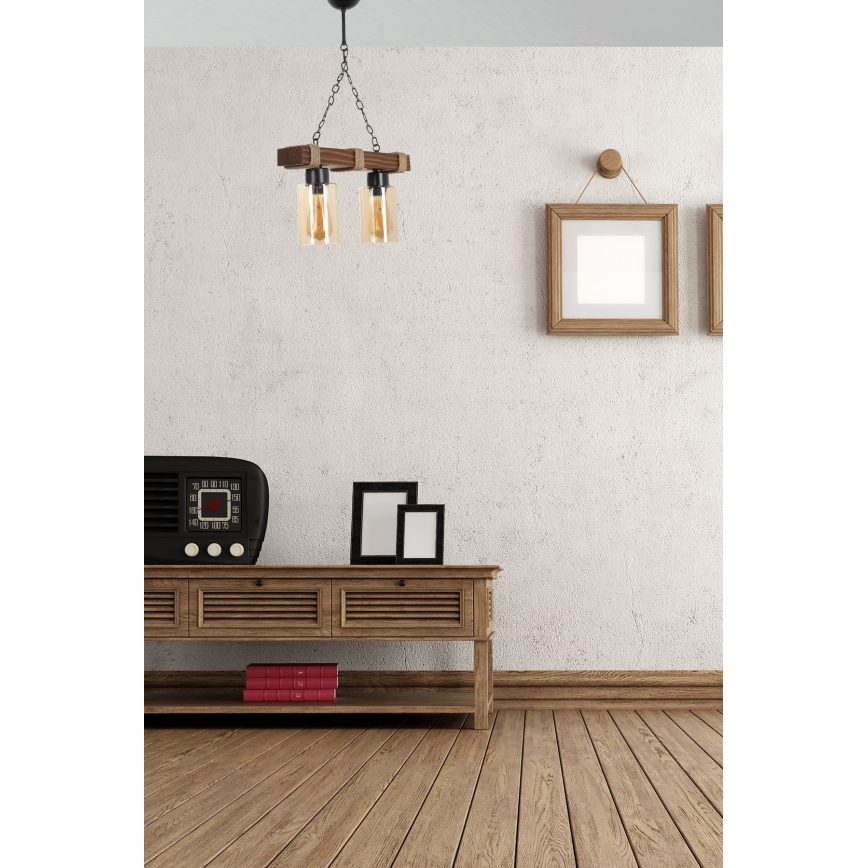 JASMIN taklampa 2xE27/40W/230V brun/béige