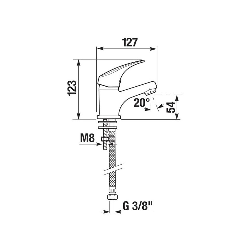JIKA H3111N10041101 - Kran till handfat TALAS 12,3 cm skinande krom