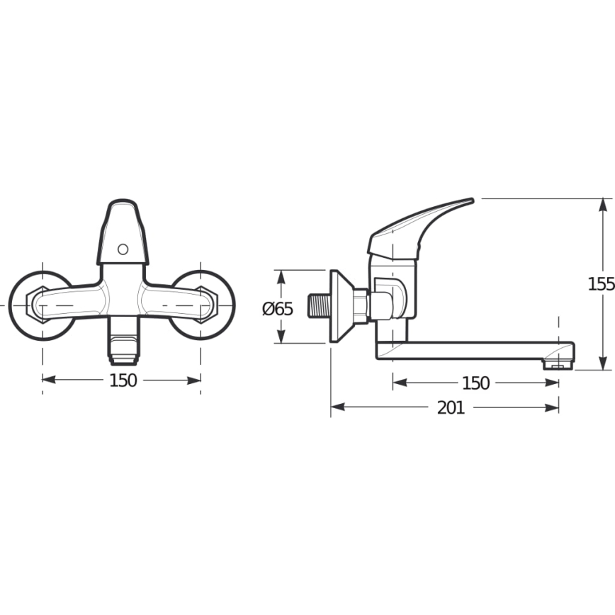 JIKA H3111N70042201 - Kran till handfat TALAS 15,5 cm skinande krom
