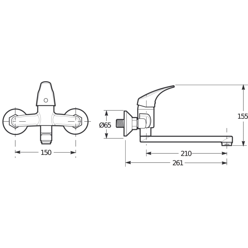 JIKA H3111N70042301 - Kran till handfat TALAS 15,5 cm skinande krom