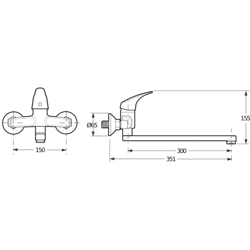 JIKA H3111N70042401 - Kran till handfat TALAS 15,5 cm skinande krom