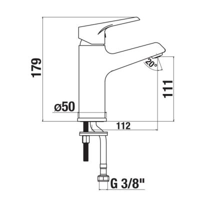 JIKA H3111W10041101 - Kran till handfat CUBE 17,9 cm skinande krom