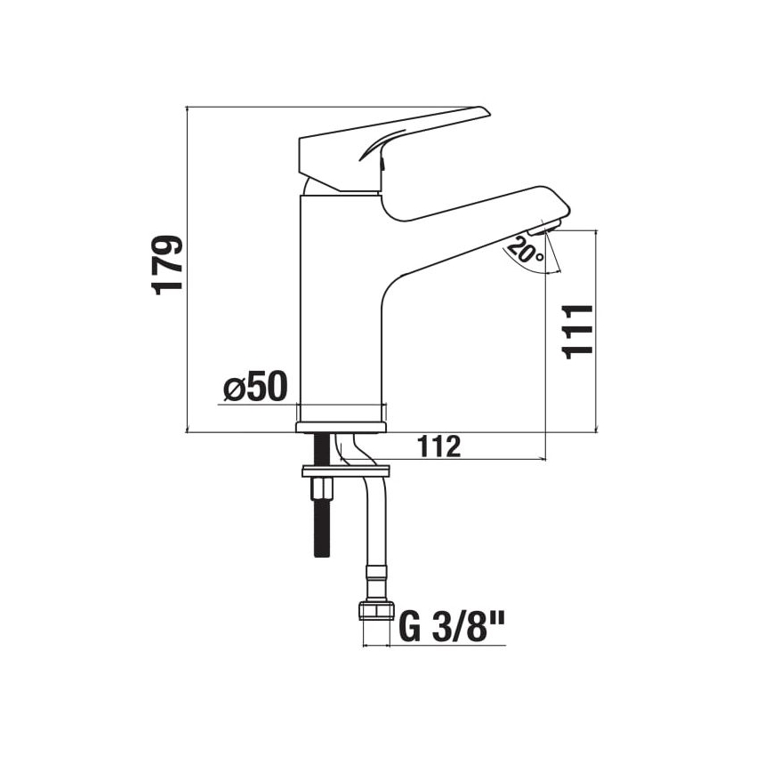 JIKA H3111W10041101 - Kran till handfat CUBE 17,9 cm skinande krom