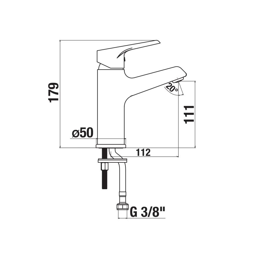 JIKA H3111W10049101 - Kran till handfat CUBE 17,9 cm Cold Start/skinande krom