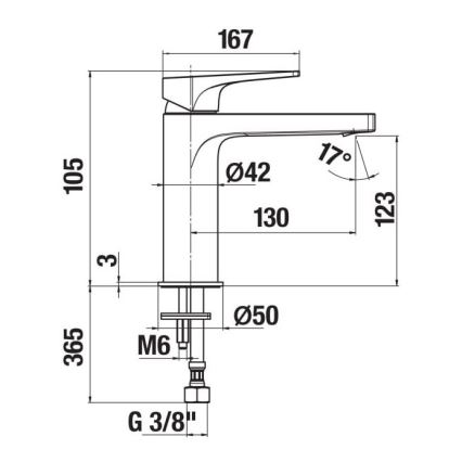 JIKA H3111X10041101 - Kran till handfat CUBITO 10,5 cm skinande krom