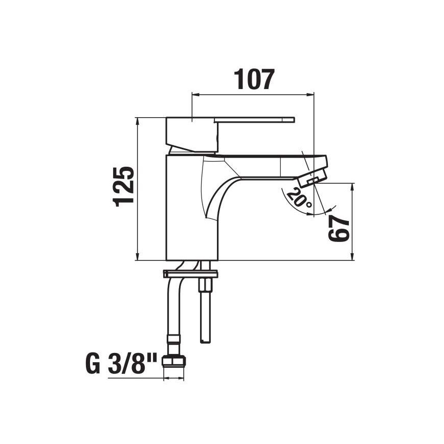 JIKA H3111Z10041101 - Kran till handfat LYRA 12,5 cm skinande krom