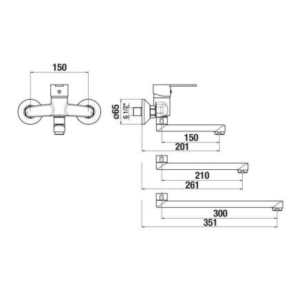 JIKA H3111Z70042201 - Kran till handfat LYRA 15x20,1 cm skinande krom