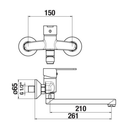 JIKA H3111Z70042301 - Kran till handfat LYRA 15x26,1 cm skinande krom
