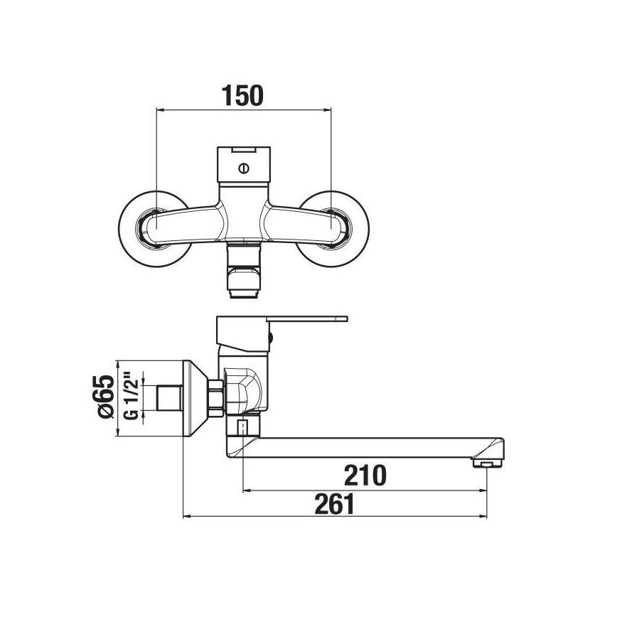 JIKA H3111Z70042301 - Kran till handfat LYRA 15x26,1 cm skinande krom