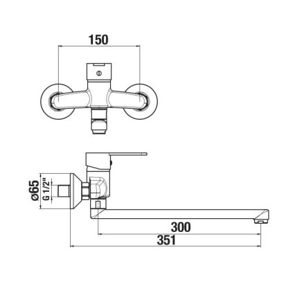 JIKA H3111Z70042401 - Kran till handfat LYRA 15x35,1 cm skinande krom