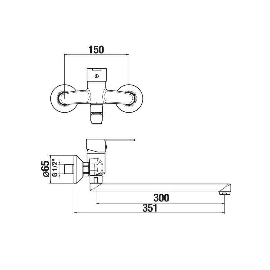 JIKA H3111Z70042401 - Kran till handfat LYRA 15x35,1 cm skinande krom