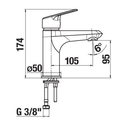 JIKA H3112E10041101 - Kran till handfat TALAS 17,4 cm skinande krom